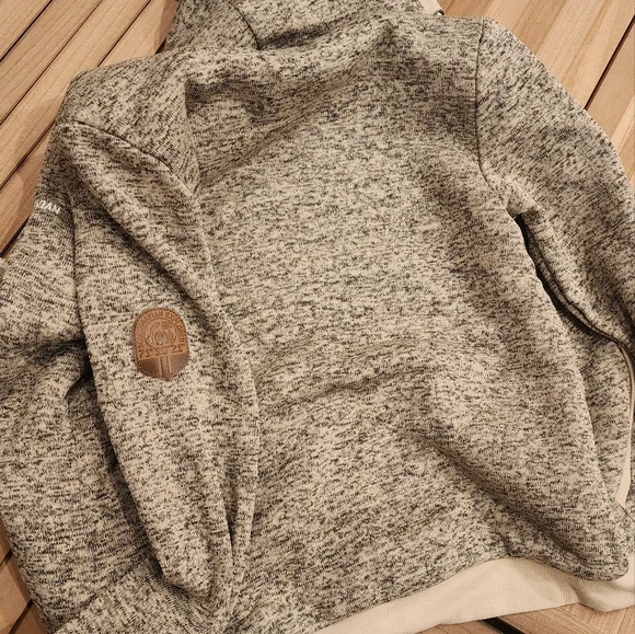 Gray and Cream Zip-Up Hoodie Scandinavian Explorer - Picture 5 of 5